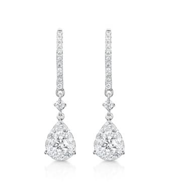 Simplicity Pear Halo Drop Earrings
